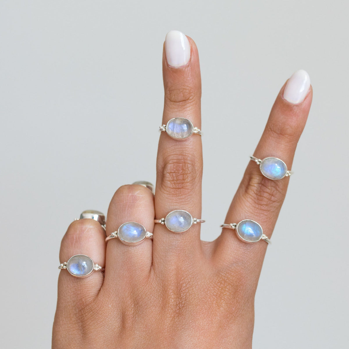 Oval Moonstone Ring, Sterling Silver Ring