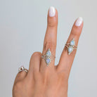 Natural Opal Ring, Teardrop Fire Opal Ring, Opal Gemstone Ring
