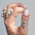 Teardrop Stone Ring, Boho Moonstone Ring