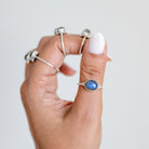 Oval Labradorite Ring, Blue Labradorite Ring