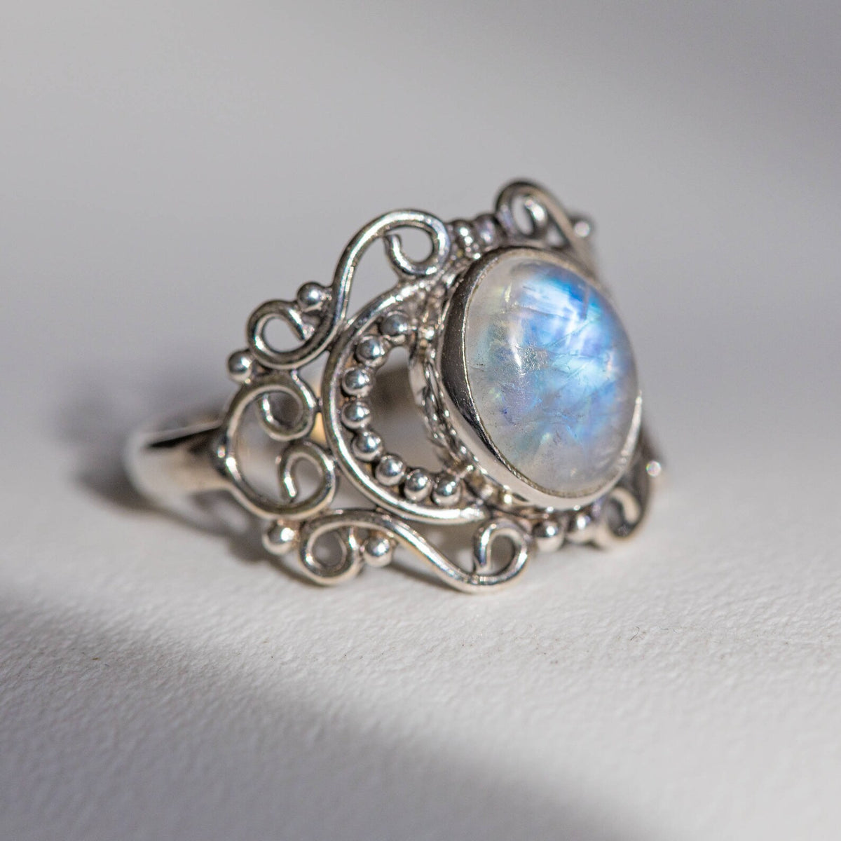 Moonstone Statement Ring, Sterling Silver Rings