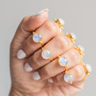 Round Moonstone - Gold Vermeil Ring