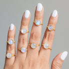 Round Moonstone - Gold Vermeil Ring