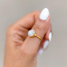 Round Moonstone - Gold Vermeil Ring