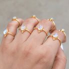 Pear Moonstone Ring, Gold Promise Ring