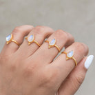 Pear Moonstone Ring, Gold Promise Ring