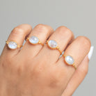 Oval Moonstone - Gold Vermeil Ring