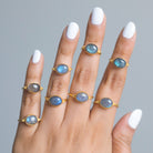 Oval Labradorite Ring, Gold Vermeil Ring