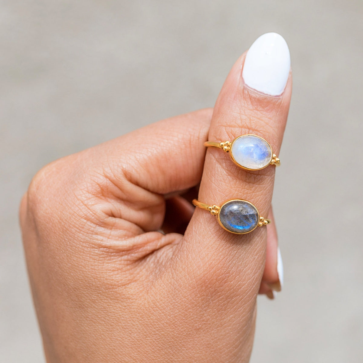 Oval Labradorite Ring, Gold Vermeil Ring