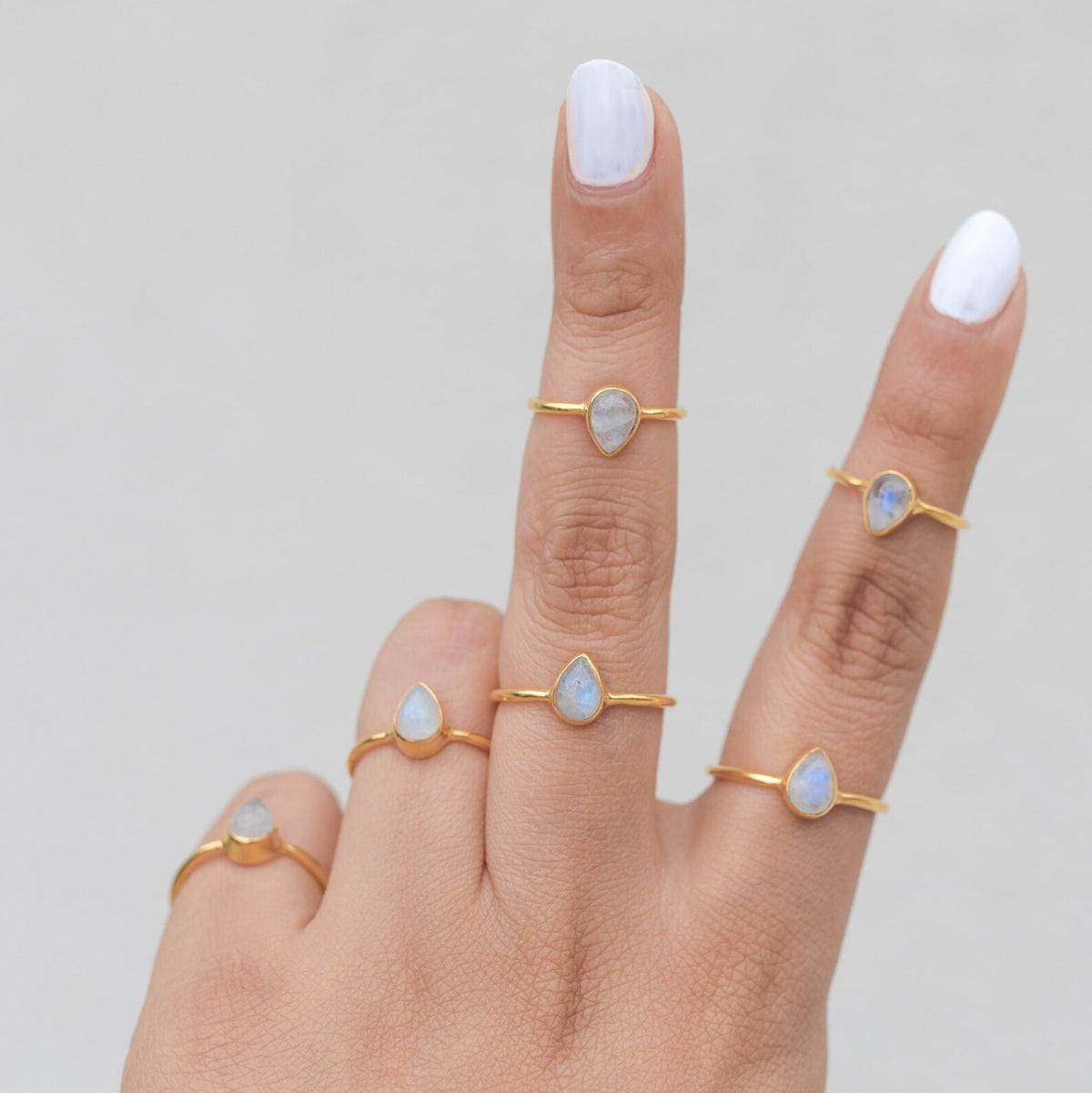 Pear Moonstone Ring, Gold Vermeil Ring