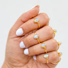 Pear Moonstone Ring, Gold Vermeil Ring