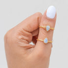 Pear Moonstone Ring, Gold Vermeil Ring