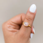 Oval Opal Ring, Opal Promise Ring, Gold Vermeil Sterling Silver Ring