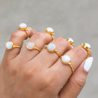Genuine Opal Ring, Gold Vermeil Ring