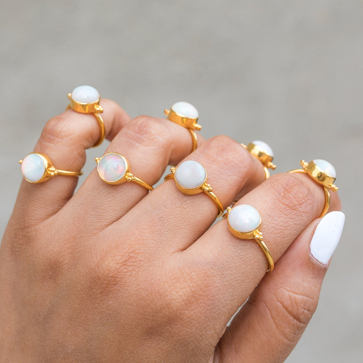 Genuine Opal Ring, Gold Vermeil Ring