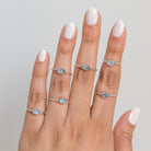 Minimalist Moonstone Ring, Dainty Bridesmaid Ring