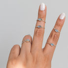 Minimalist Moonstone Ring, Dainty Bridesmaid Ring