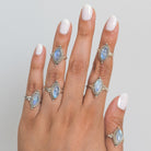 Marquise Moonstone Ring, Moonstone Crystal, Gypsy Boho Ring