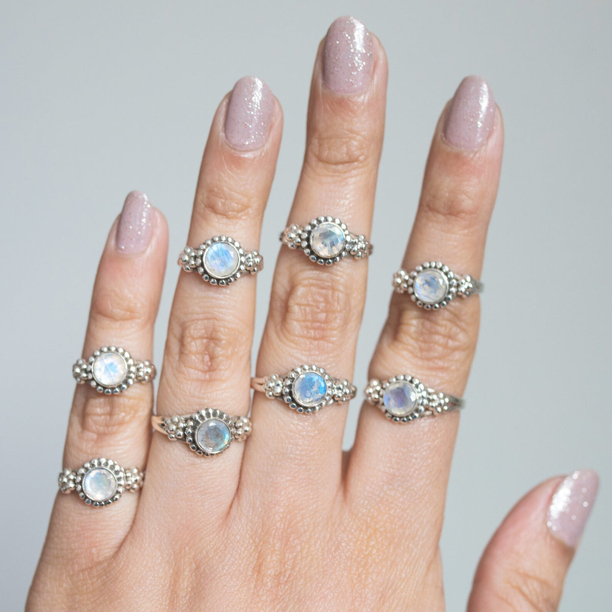 Blue Moonstone Ring, June Birthstone Ring