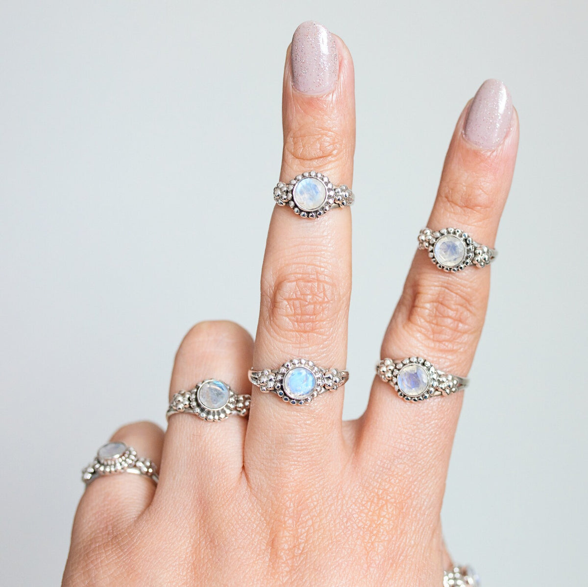 Blue Moonstone Ring, June Birthstone Ring