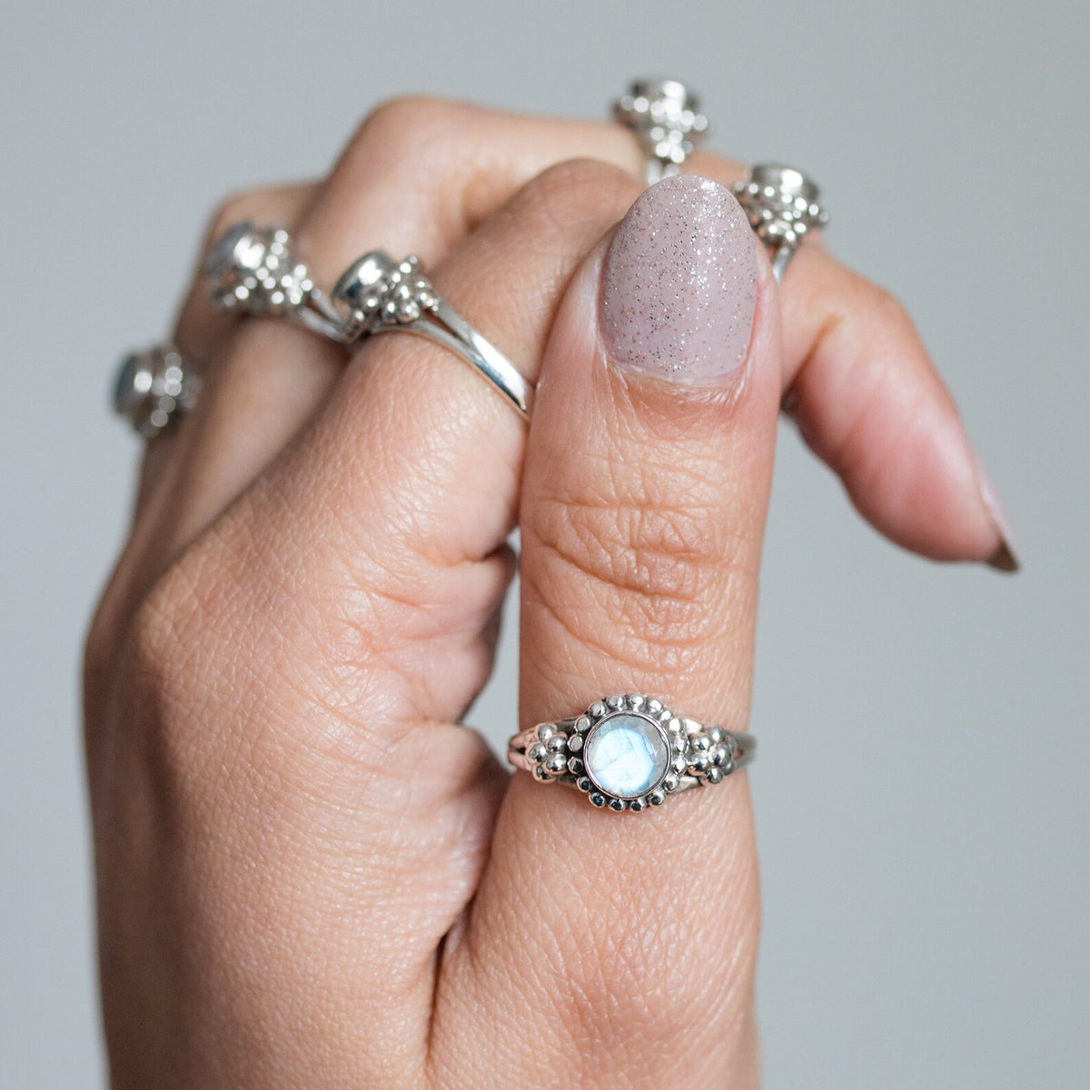 Blue Moonstone Ring, June Birthstone Ring