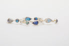 Blue Moonstone & Labradorite Adjustable Dainty Stacking Ring, Thin Silver Rings