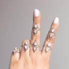 Teardrop Stone Ring, Pink Moonstone Ring
