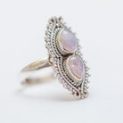 Pink Moonstone Ring, Boho Cocktail Ring