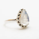 Blue Moonstone Ring, Teardrop Stone Ring