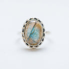 Oval Labradorite Ring, Galaxy Ring