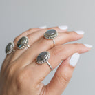 Oval Labradorite Ring, Galaxy Ring
