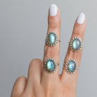 Oval Labradorite Ring, Galaxy Ring