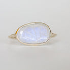 Faceted Moonstone Delicate Silver Ring, June Birthstone Ring