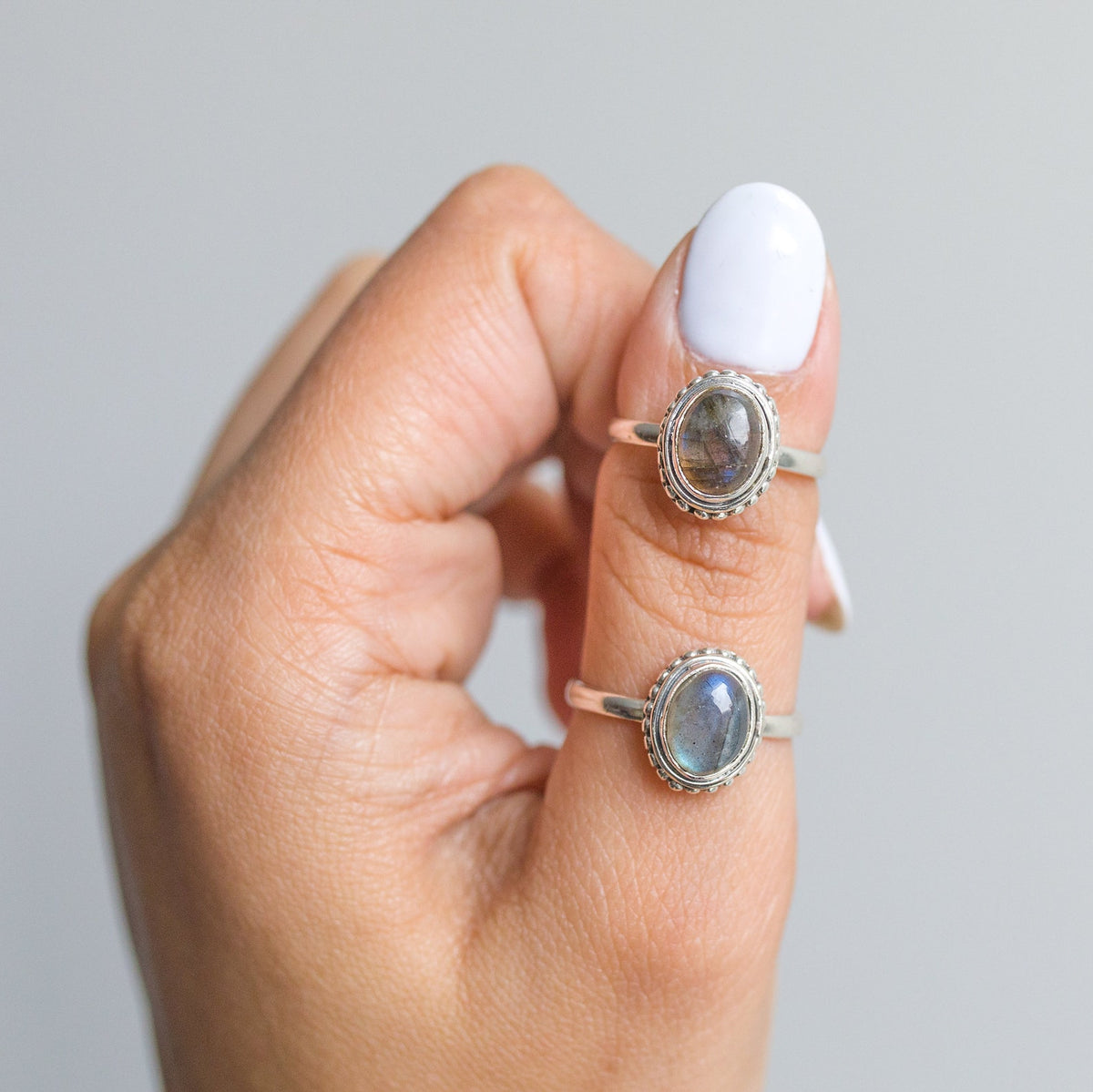 Oval Labradorite Ring, Bohemian Silver Ring
