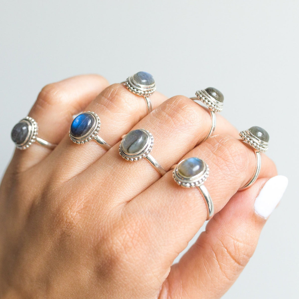 Oval Labradorite Ring, Bohemian Silver Ring