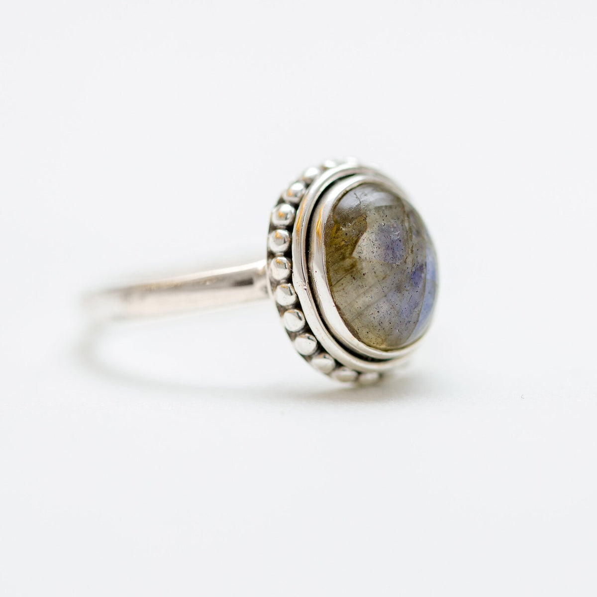 Oval Labradorite Ring, Bohemian Silver Ring