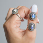 Oval Labradorite Ring, Silver Statement Ring