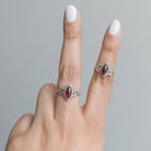 Marquise Garnet Ring, Red Garnet Ring