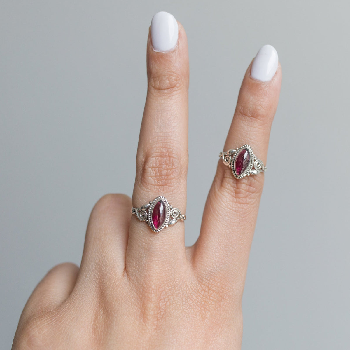 Marquise Garnet Ring, Red Garnet Ring