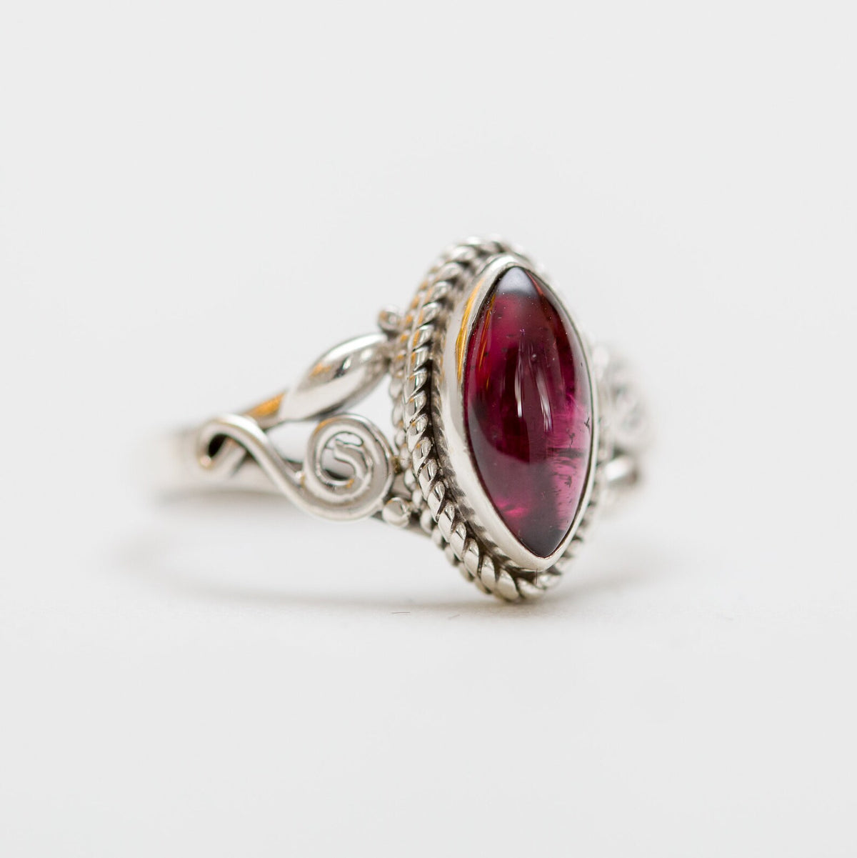 Marquise Garnet Ring, Red Garnet Ring