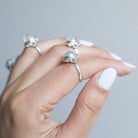Oval Moonstone Ring, Boho Silver Ring