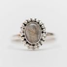 Oval Labradorite Ring, Thin Minimalist Ring
