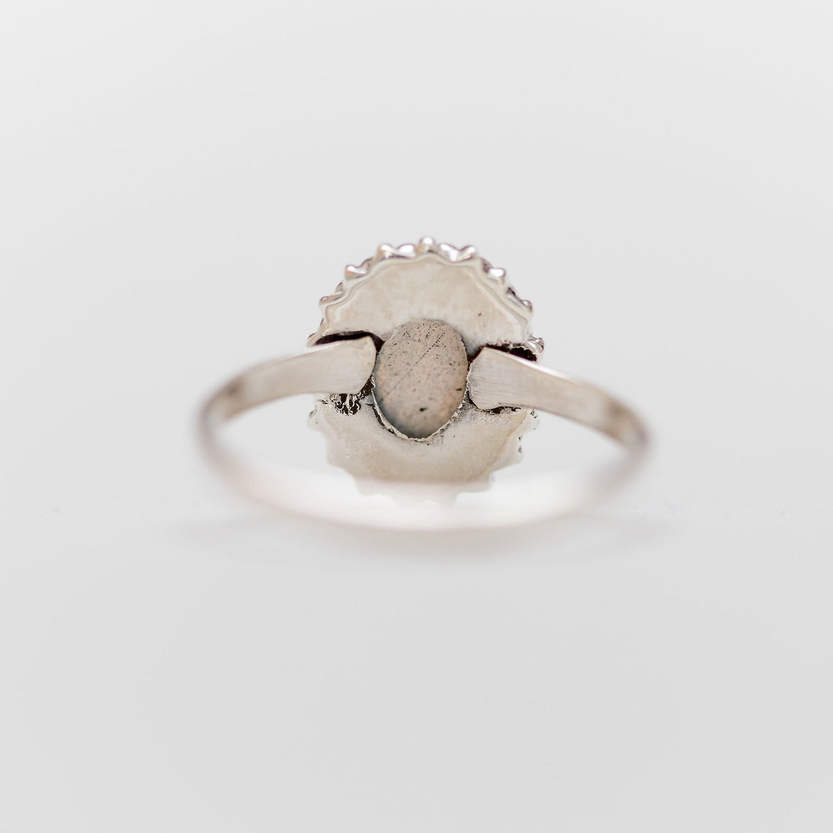 Oval Labradorite Ring, Thin Minimalist Ring
