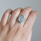 Faceted Moonstone Ring in Sterling Silver