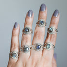 Oval Labradorite Ring, Boho Hippie Ring