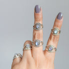 Blue Moonstone Ring, Moon Stone Jewelry