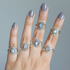 Blue Moonstone Ring, Moon Stone Jewelry