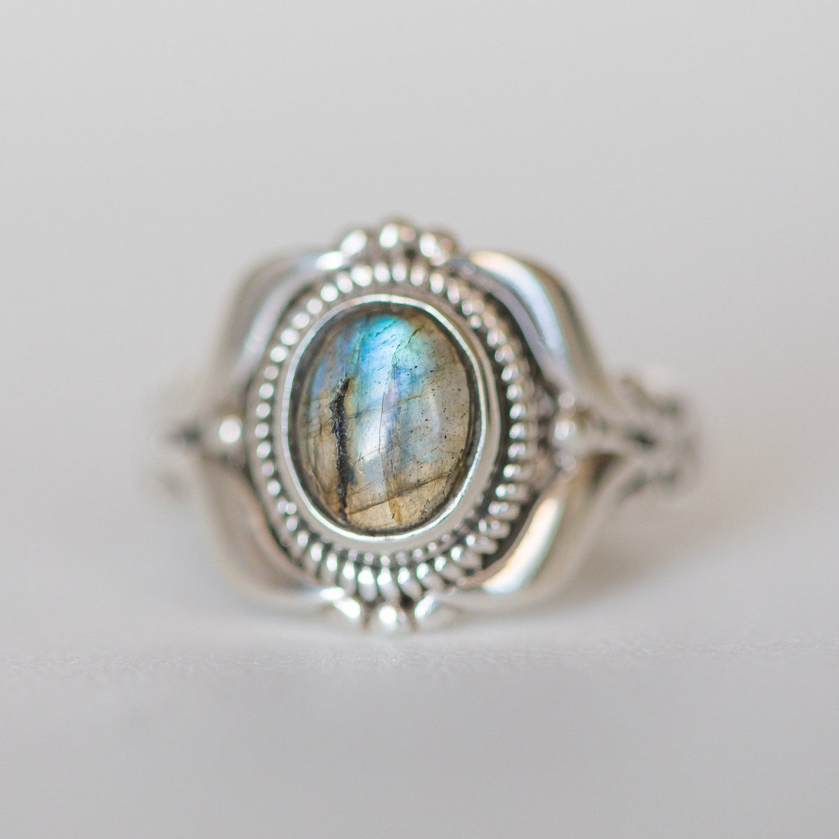 Labradorite Ring, Bohemian Silver Ring