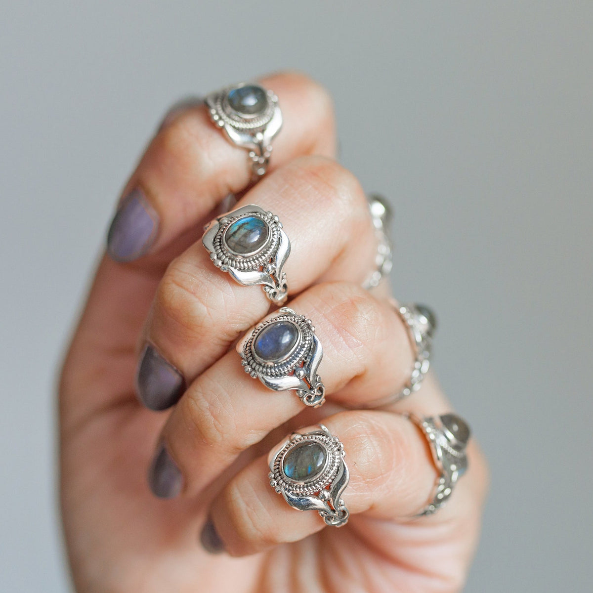 Labradorite Ring, Bohemian Silver Ring