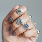 Labradorite Ring, Bohemian Silver Ring
